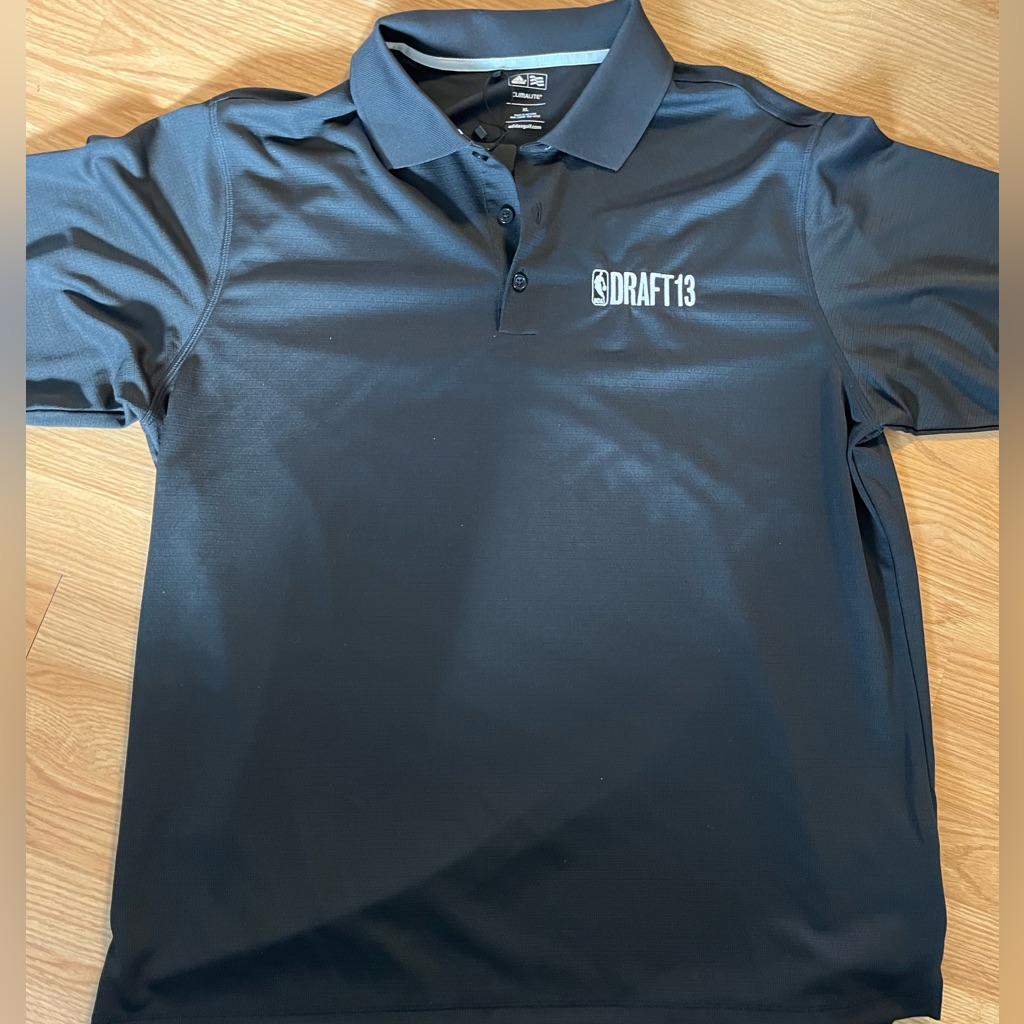 Adidas Climalite Black Polo With Embroidered Draft13 On It. Size Xl Nwt